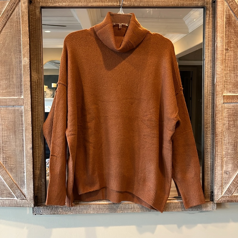 Vince Caumuto Sierra Brown Turtleneck Sweater Women’s Small Medium Large Roomy